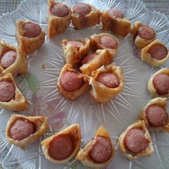 A picture of BBQ hotdog bites.