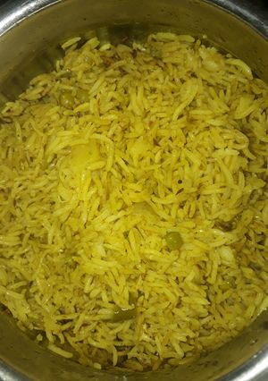 A picture of Green pulao.