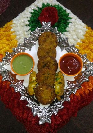 A picture of #चीस स्टफ्ड पम्पकिन पेटीस.