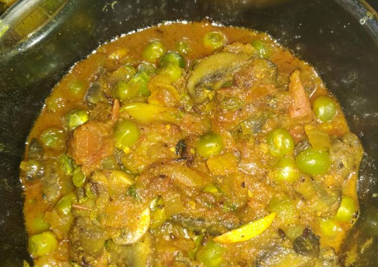 Recipe of Super Quick Homemade Matar mushroom curry