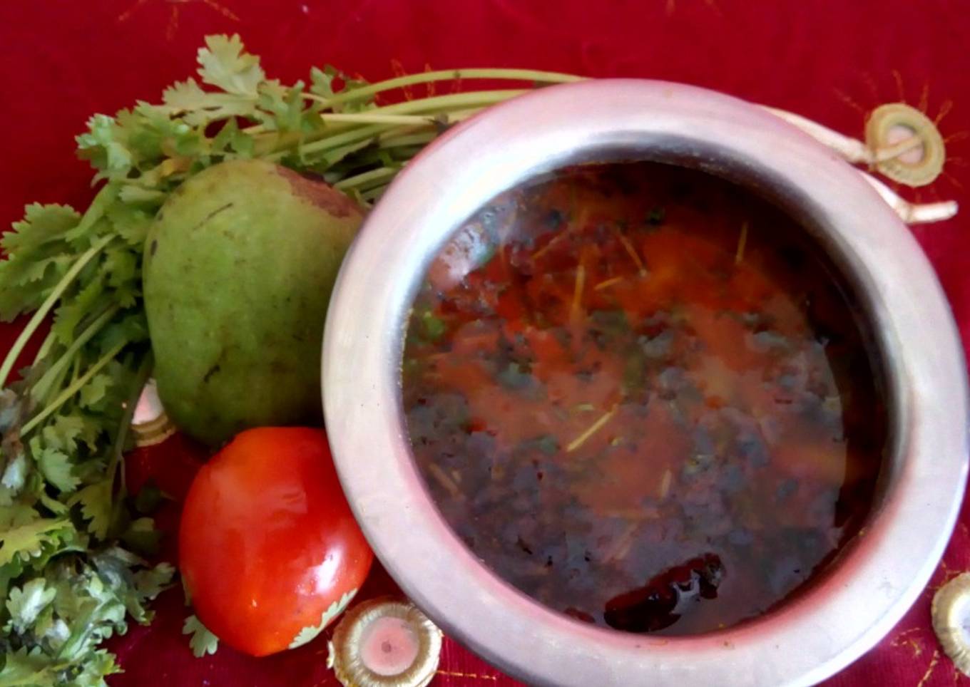 Dal fry with raw mango