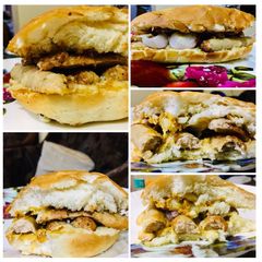 A picture of SumKam’s Chicken sub sandwich with tandoori mayo.