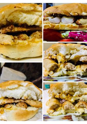 A picture of SumKam’s Chicken sub sandwich with tandoori mayo.