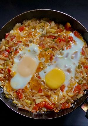 A picture of Papeda Par Eeda for Navroz or Parsi New Year.