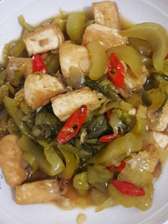 Foto resep Tumis Sawi asin tahu