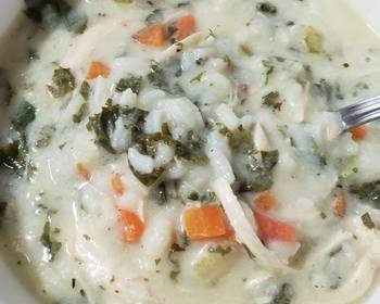 The New Way Prepare Recipe Creamy Chicken Kale and Rice Soup Yummy