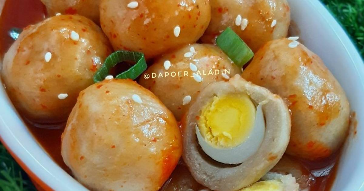 Resep Baso Aci Isi Telur Puyuh Saos Korea Oleh Ummu Faris Dapoer