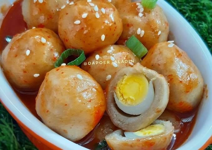 Resep Baso Aci Isi Telur Puyuh Saos Korea Oleh Ummu Faris Dapoer