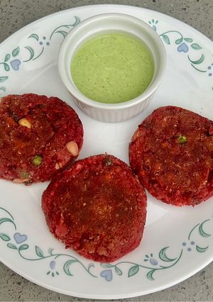 A picture of Soft Melt in mouth Beetroot Paneer Kebabs.