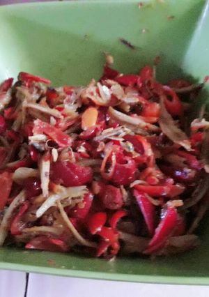 Foto resep Tumis kulit tangkil teri (kulit melinjo)