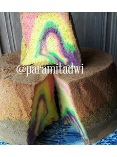 Foto resep Rainbow chiffon cake otang