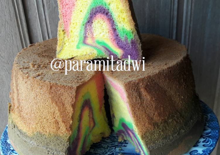 Rainbow chiffon cake otang