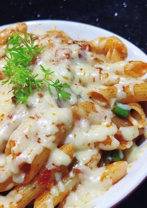 A picture of चिझी_स्मोकी_baked_पास्ता.