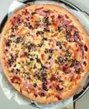 Pizza casera (pollo, champiñones, jamón)+Masa casera para pizza