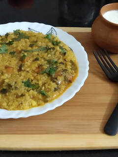 A picture of Vegetable daliya and moong dal khichadi.