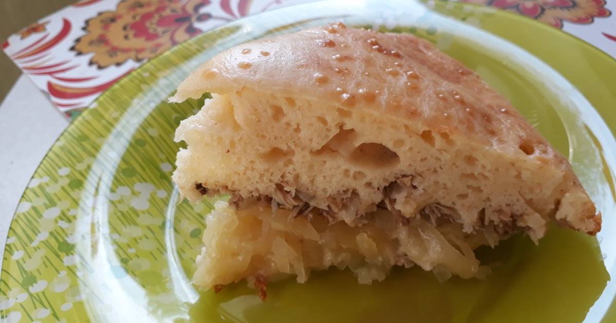 Рецепт пирога с картошкой и консервой в мультиварке