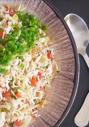 A picture of Egg fried rice.