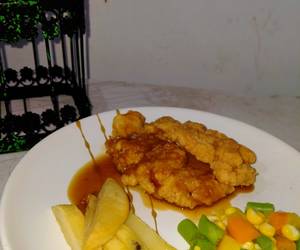 Praktis Membuat Steak ayam crispy Yummy Mantul