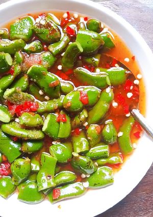 Hình của món Me non mắm đường.
