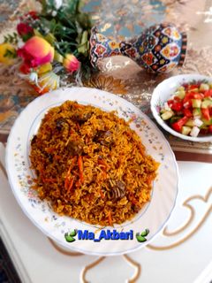 عکسی از دستور 🍀شوید پلو با گوشت و هویج