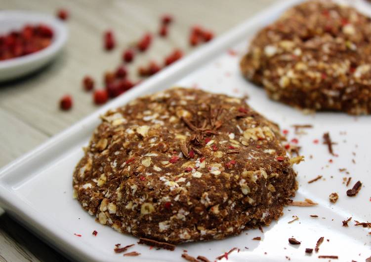 Galletas de avena cacao y pimienta roja sin horno