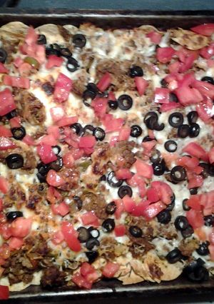 A picture of italian nachos.