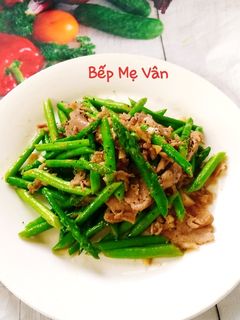Hình của món Măng tây xào thịt bò.