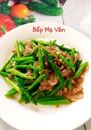 Hình của món Măng tây xào thịt bò.