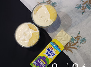 A picture of Milkybar and Pineapple Souffle.