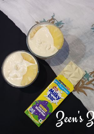 A picture of Milkybar and Pineapple Souffle.