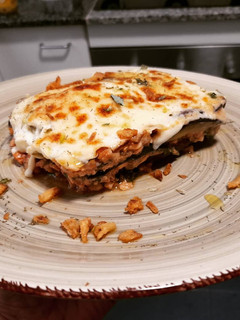 Una foto de Moussaka de salmón y espinacas