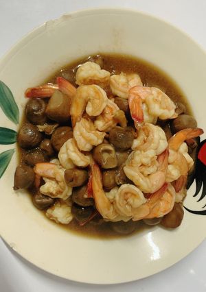 รูปของ เห็ดฟางผัดกุ้ง