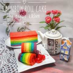 A picture of Rainbow roll cake.