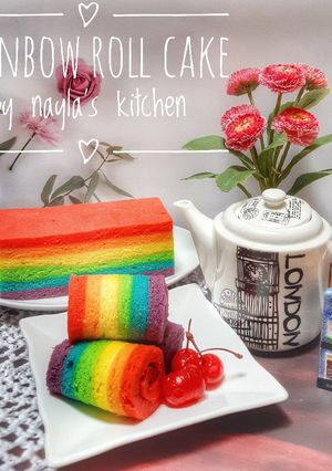 Foto resep Rainbow roll cake