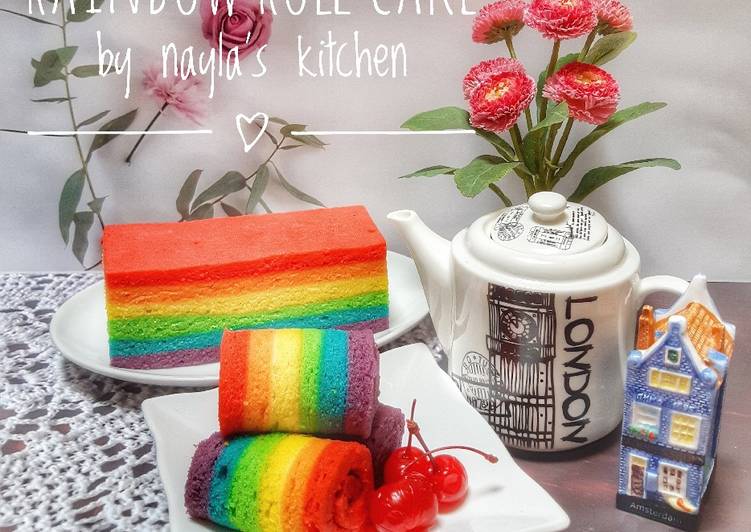 Rainbow roll cake