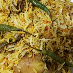 Mutton and potato Biryani A picture of Mutton and potato Biryani.