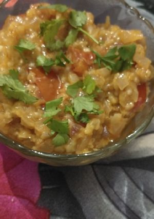 A picture of Baigan ka bharta.