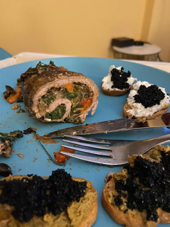 Una foto de Rollo de ternera con verduras