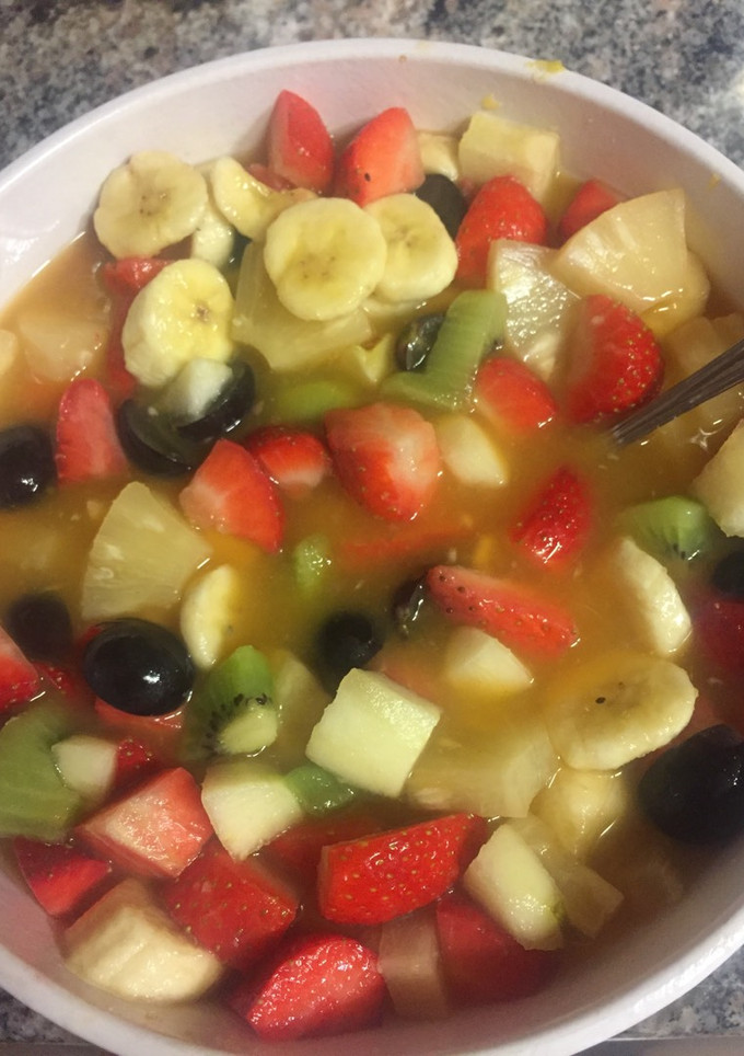 Una foto de Macedonia de frutas