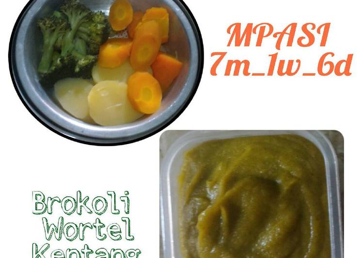 Resep: MPASI 7m+ Brokoli Wortel Kentang yang Lezat