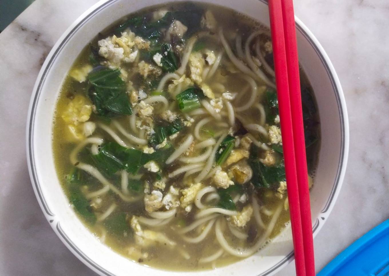 Mie Rebus Bumbu Kanachai Vegetarian Enak
