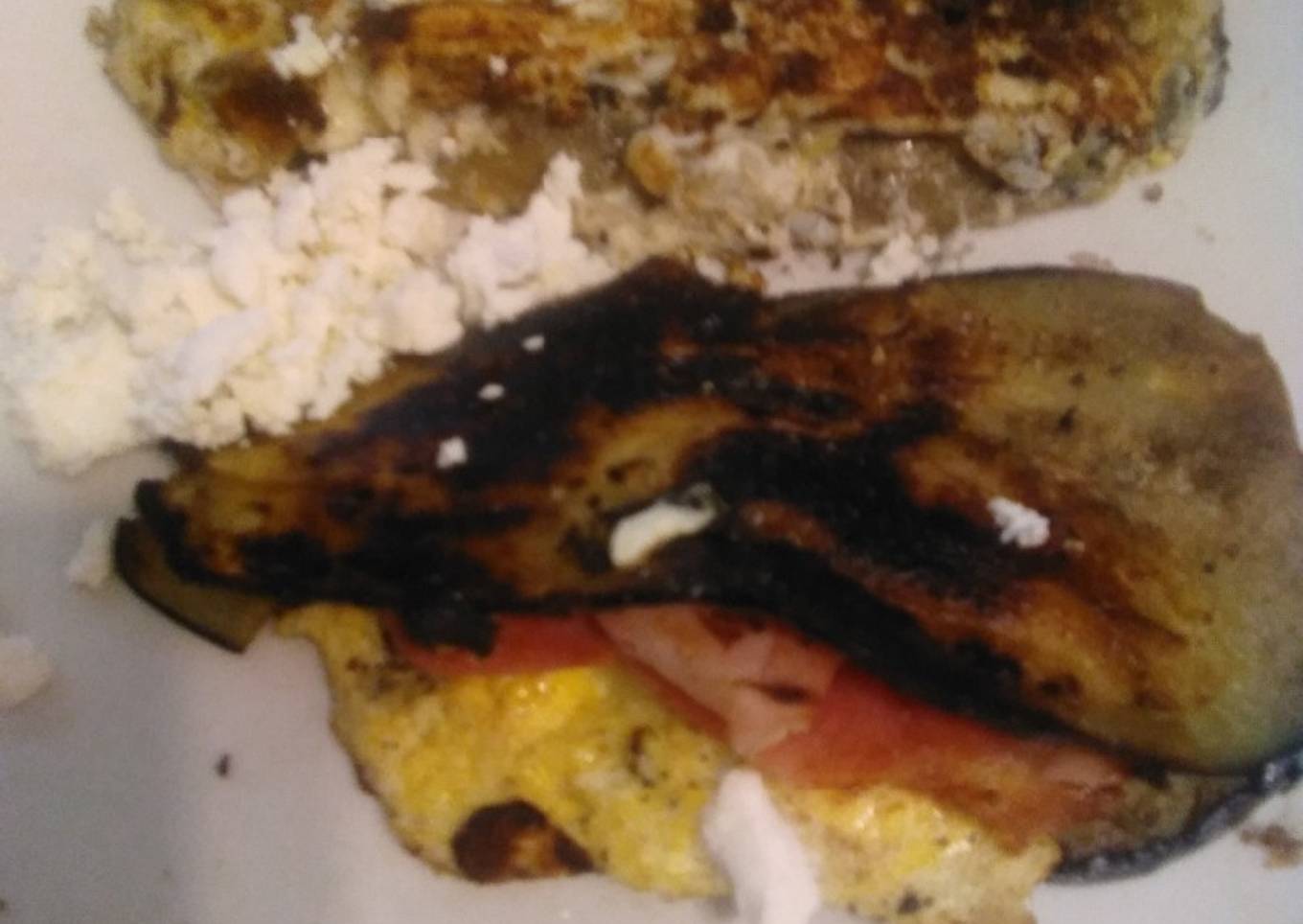 Aubergine breakfast sandwich