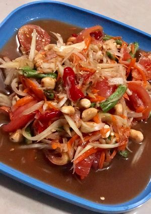 รูปของ ส้มตำไทย🥙🌶ใส่ปลาร้า มาละจ้า #อาหารไทยง่ายๆ
