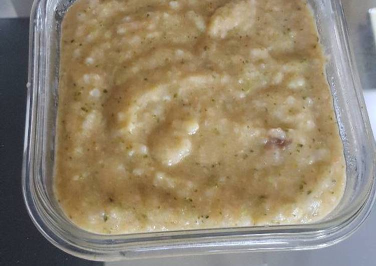 Resep Mpasi 7+ nasi+salmon+brokoli+kabocha+terong+UB+evoo, Menggugah Selera