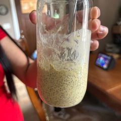 A picture of Yummy mango chia seed pudding.