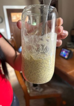 A picture of Yummy mango chia seed pudding.