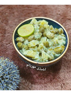 عکسی از دستور سالاد سیب زمینی و نخود فرنگی
