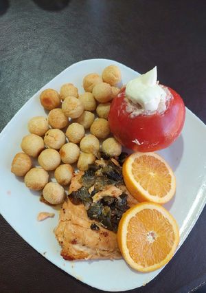 Una foto de Salmón a la naranja