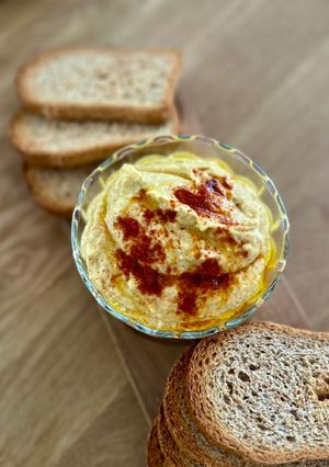 Foto principal de Hummus de garbanzo y berenjena rápido en Thermomix