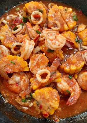 Foto resep Udang Cumi Saus Padang